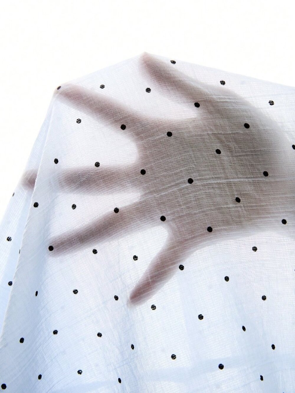 Blue Casual Women's Sexy Polka Dot Print Ruffle Hem Blouse - Picture 9 of 9